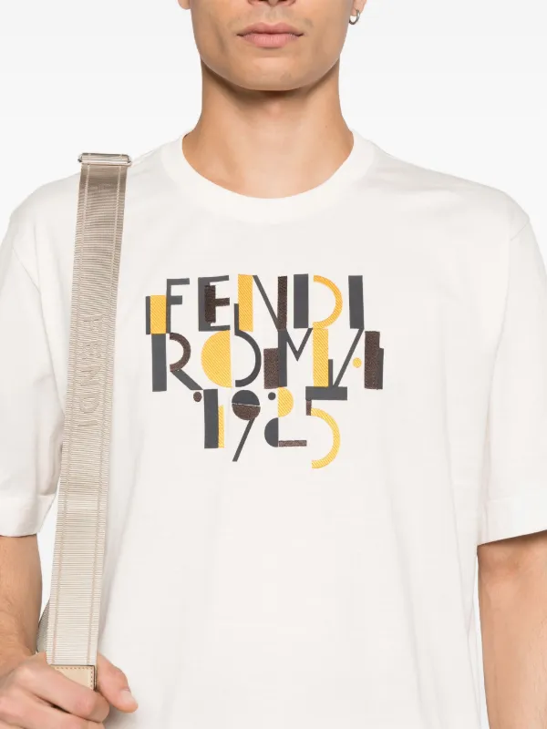 FENDI Roma 1925 Graphic T-shirt | Neutrals | FARFETCH