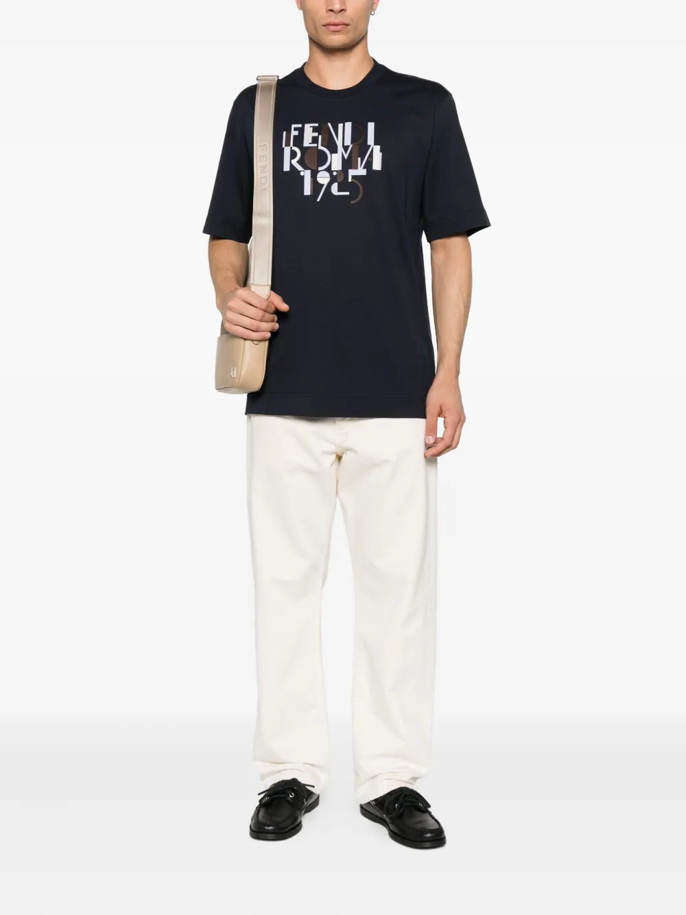 FENDI Roma 1925-graphic T-shirt - Blauw