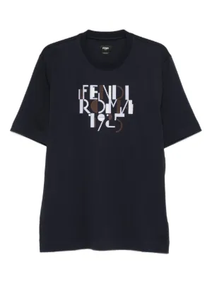 FENDI Fendi Roma 1925-graphic T-shirt | Blue | FARFETCH