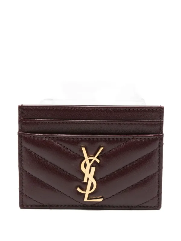 Saint Laurent キルティング ロゴカードケース | レッド | FARFETCH JP