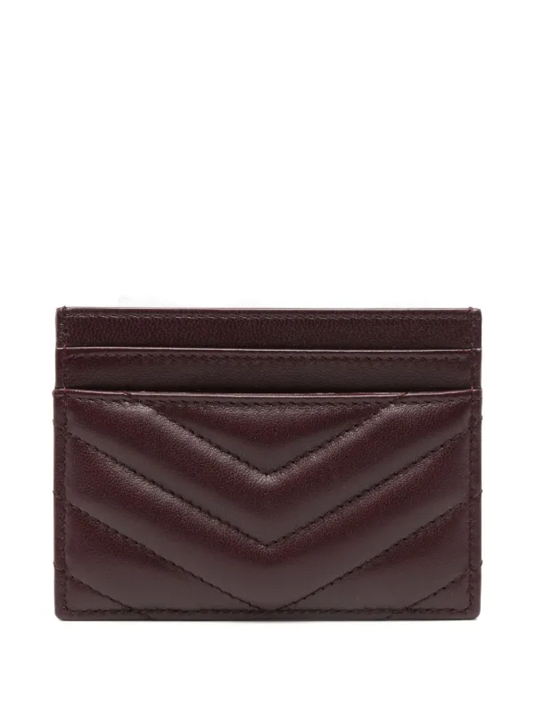 Saint Laurent キルティング ロゴカードケース | レッド | FARFETCH JP