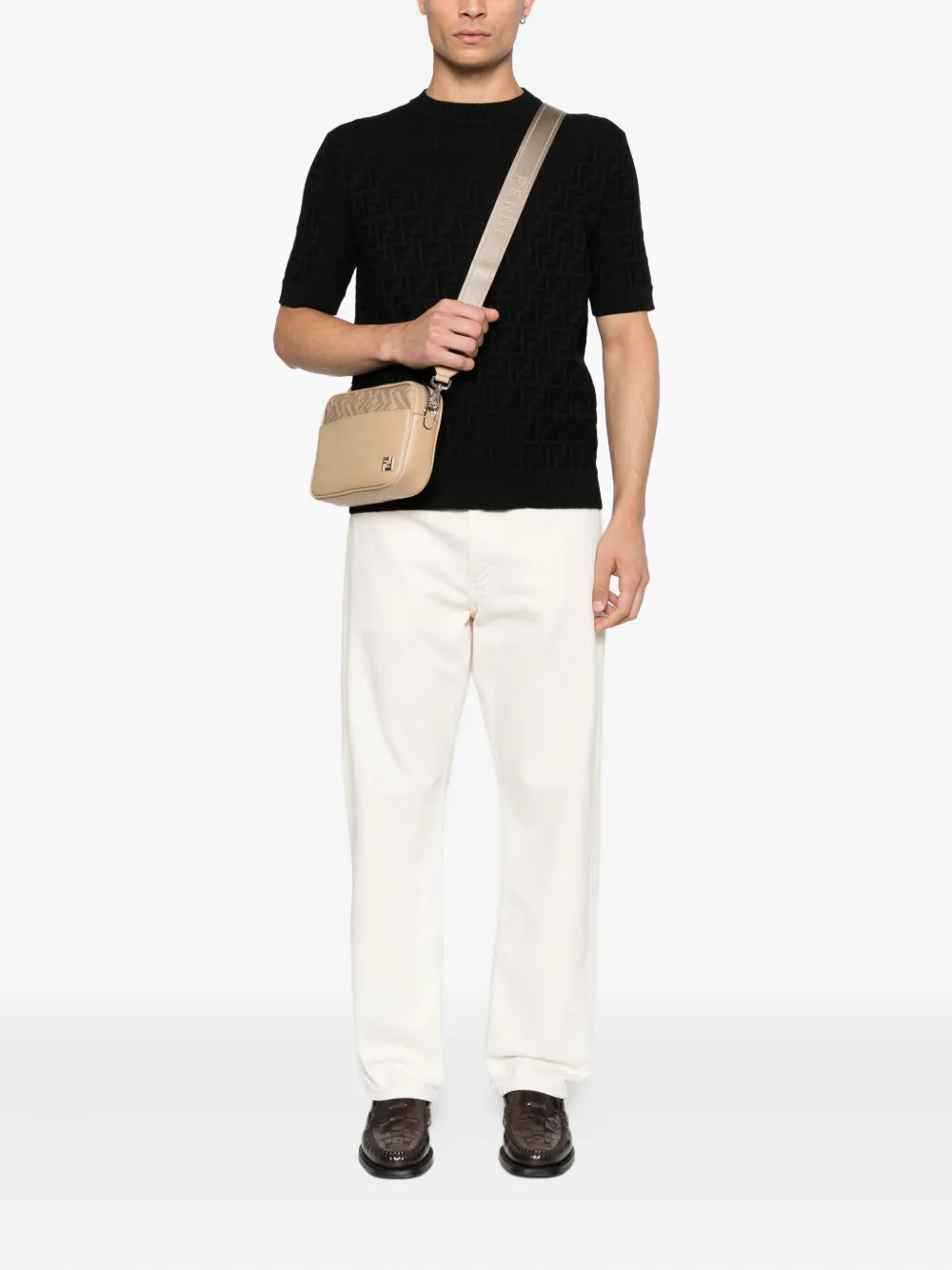 FENDI FF-logo T-shirt Zwart