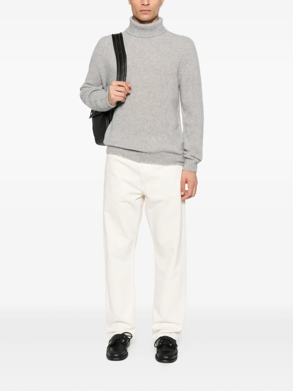 SCAGLIONE turtleneck ribbed sweater - Grijs