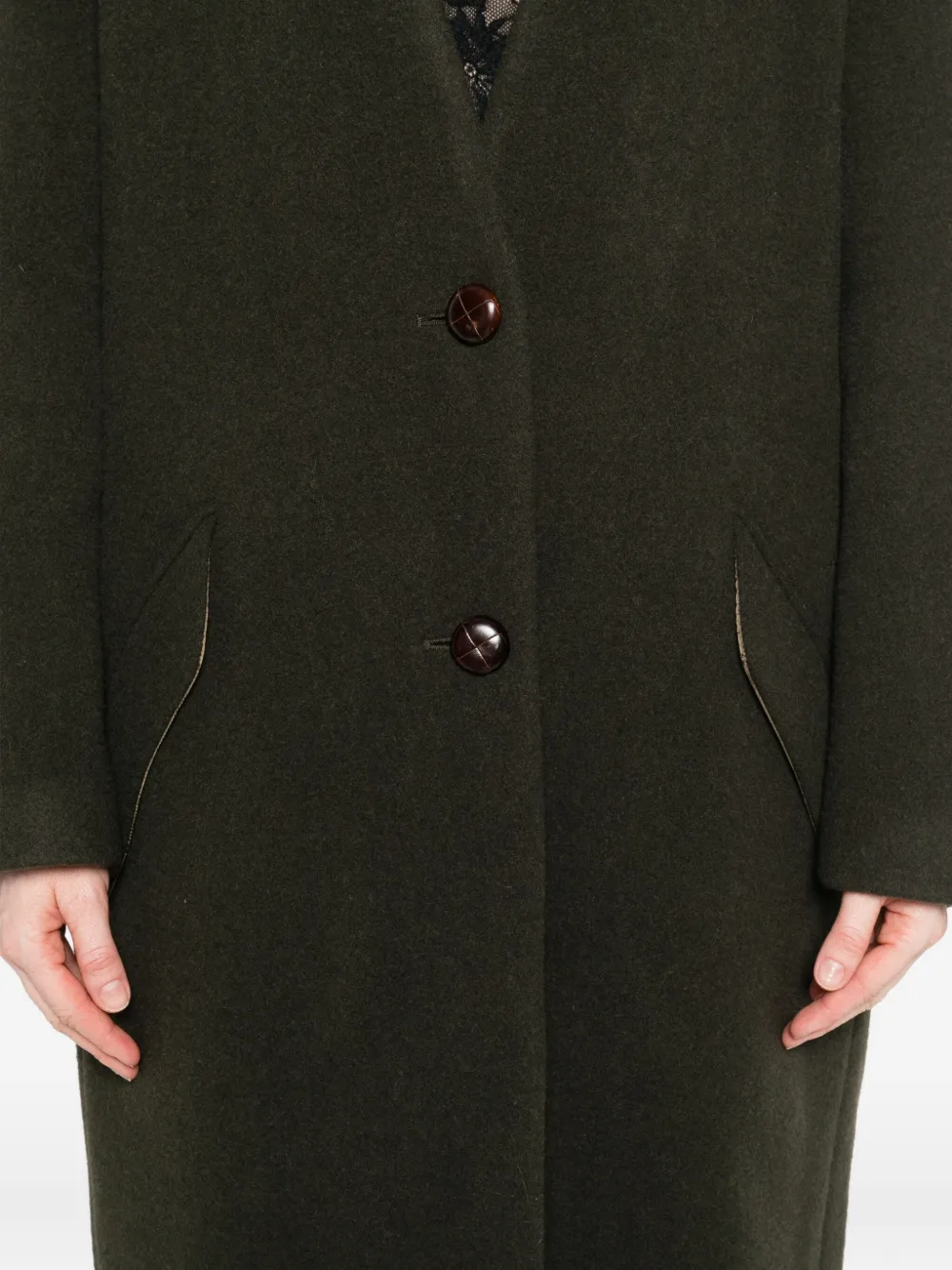 Isabel Marant Button-front Patch-pocket Coat In Green