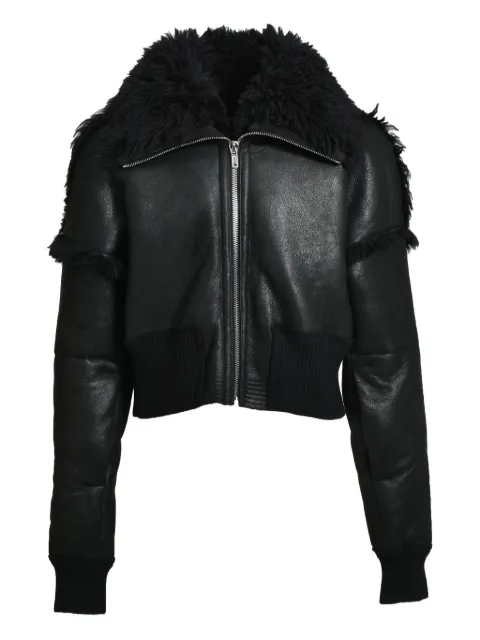 Rick Owens shearling-trimmed leather jacket