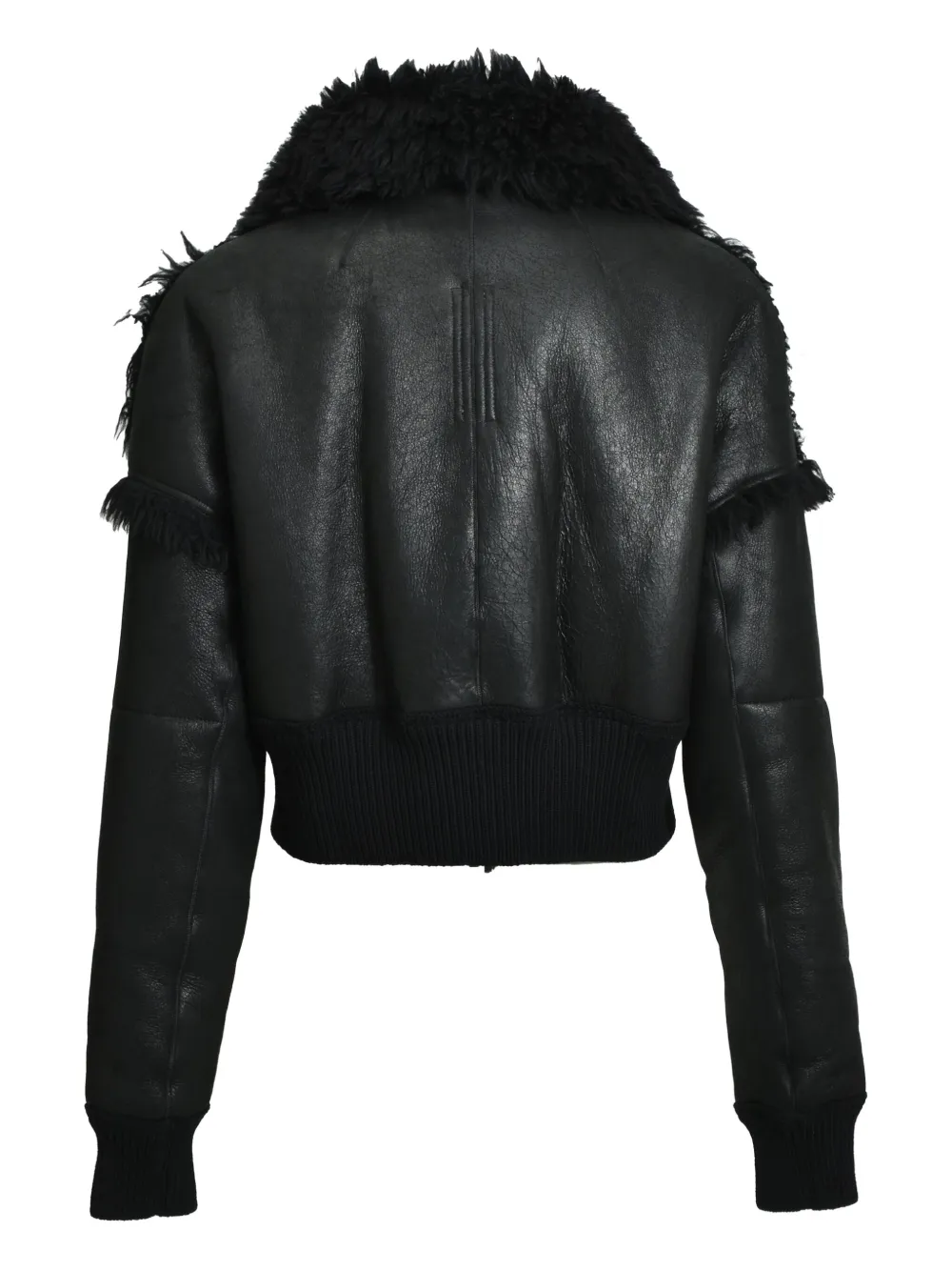 Rick Owens Dracucollar Shearling-lined Leather Jacket In Black