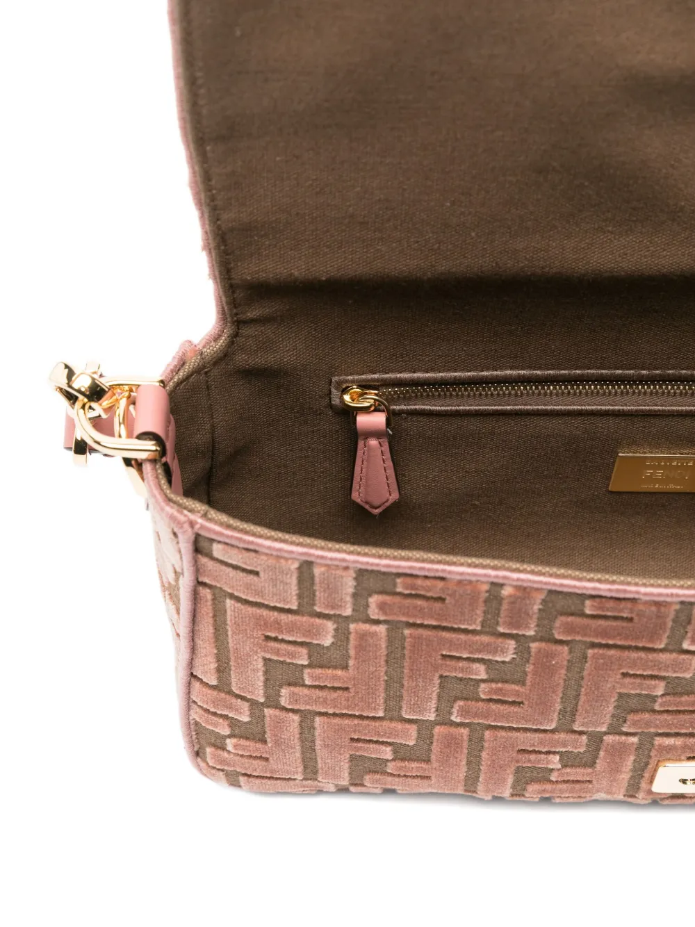 FENDI Medium Baguette schoudertas met FF-patroon Bruin