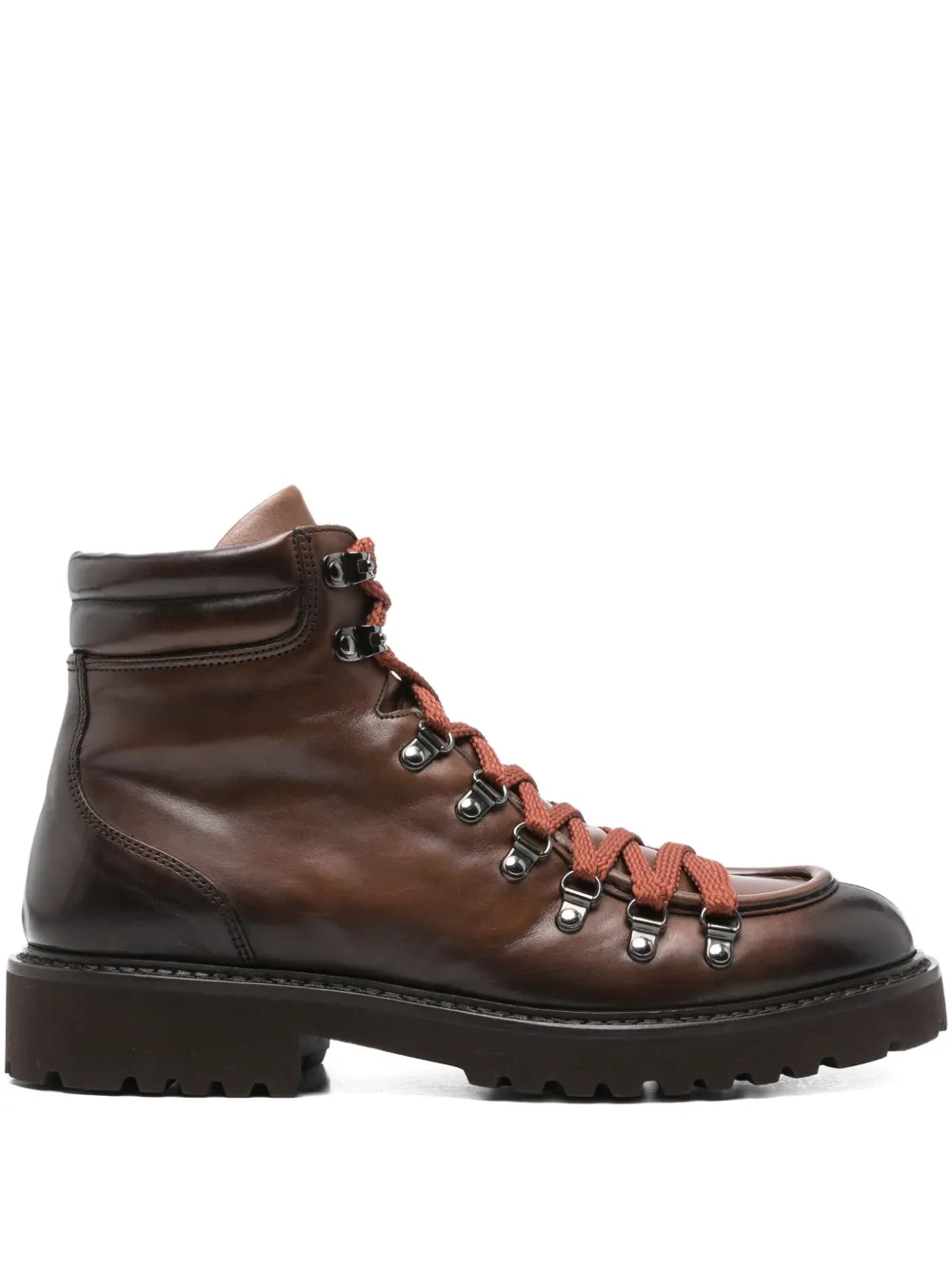 Doucal's lace-up leather boots Brown