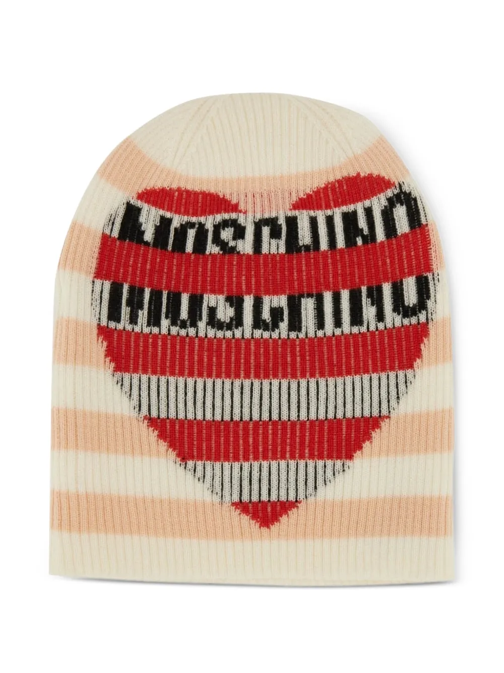 MOSCHINO JEANS striped heart hat - Nude