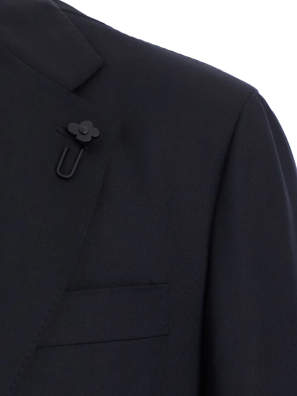 Lardini wool-silk blend single-breasted suit Blauw