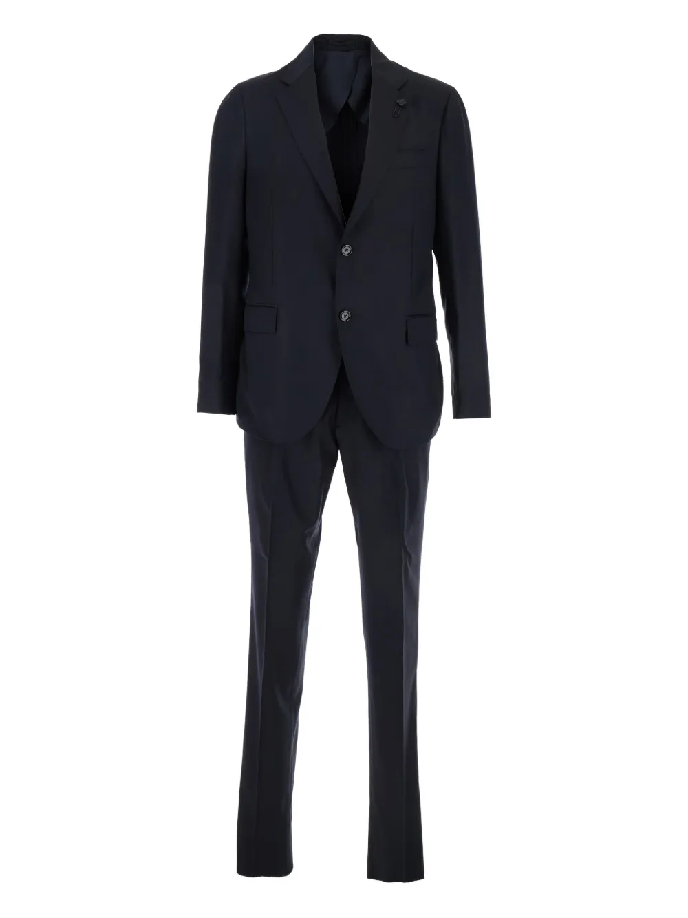 Lardini wool-silk blend single-breasted suit Blauw