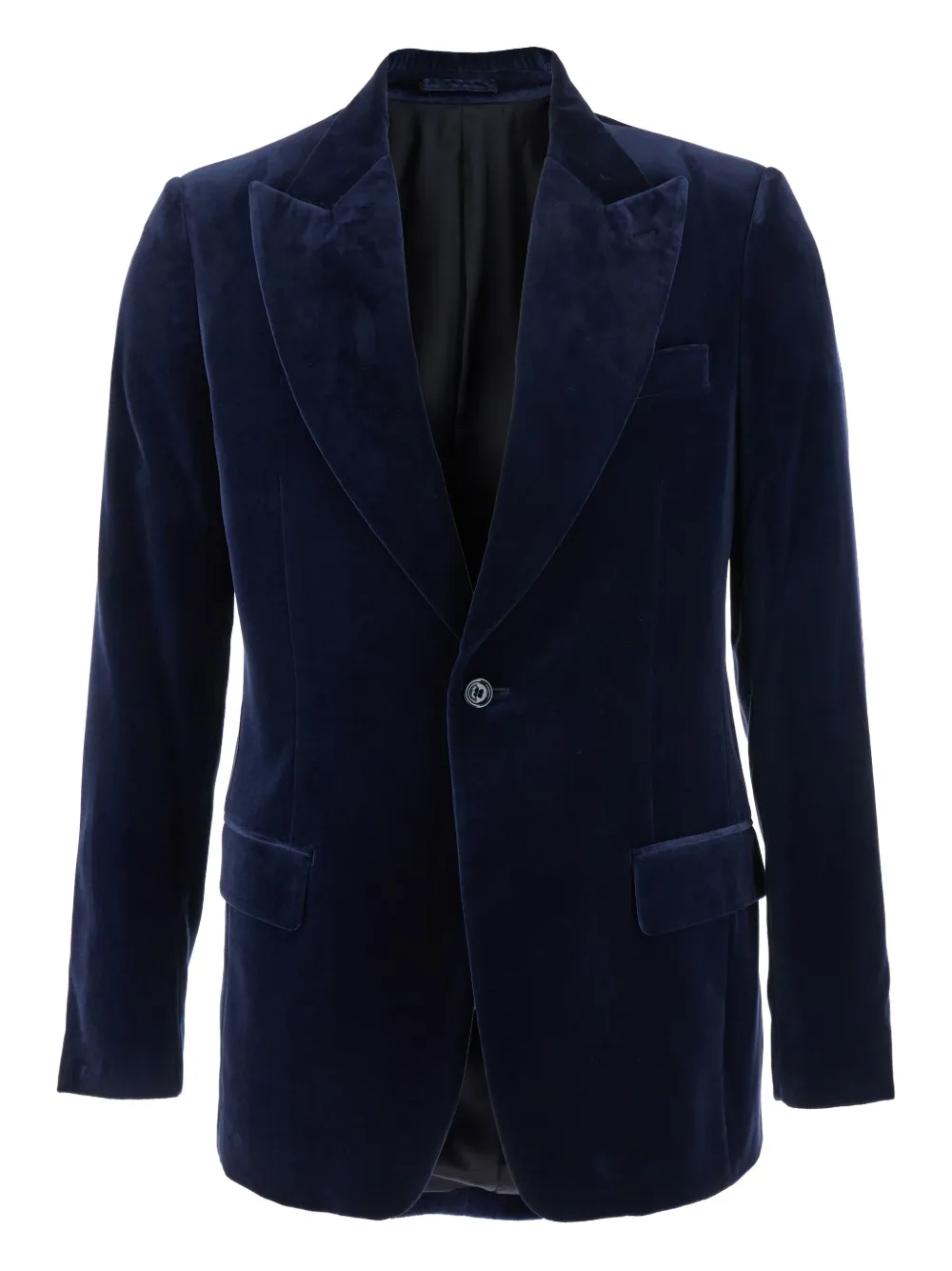 velvet single-button blazer
