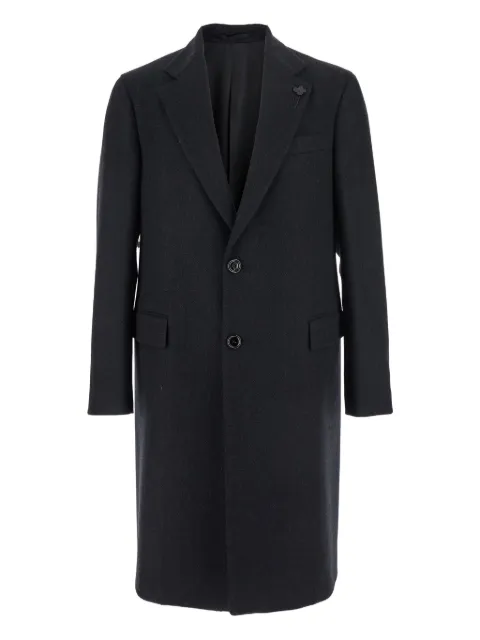 Lardini herringbone flower-embellished coat
