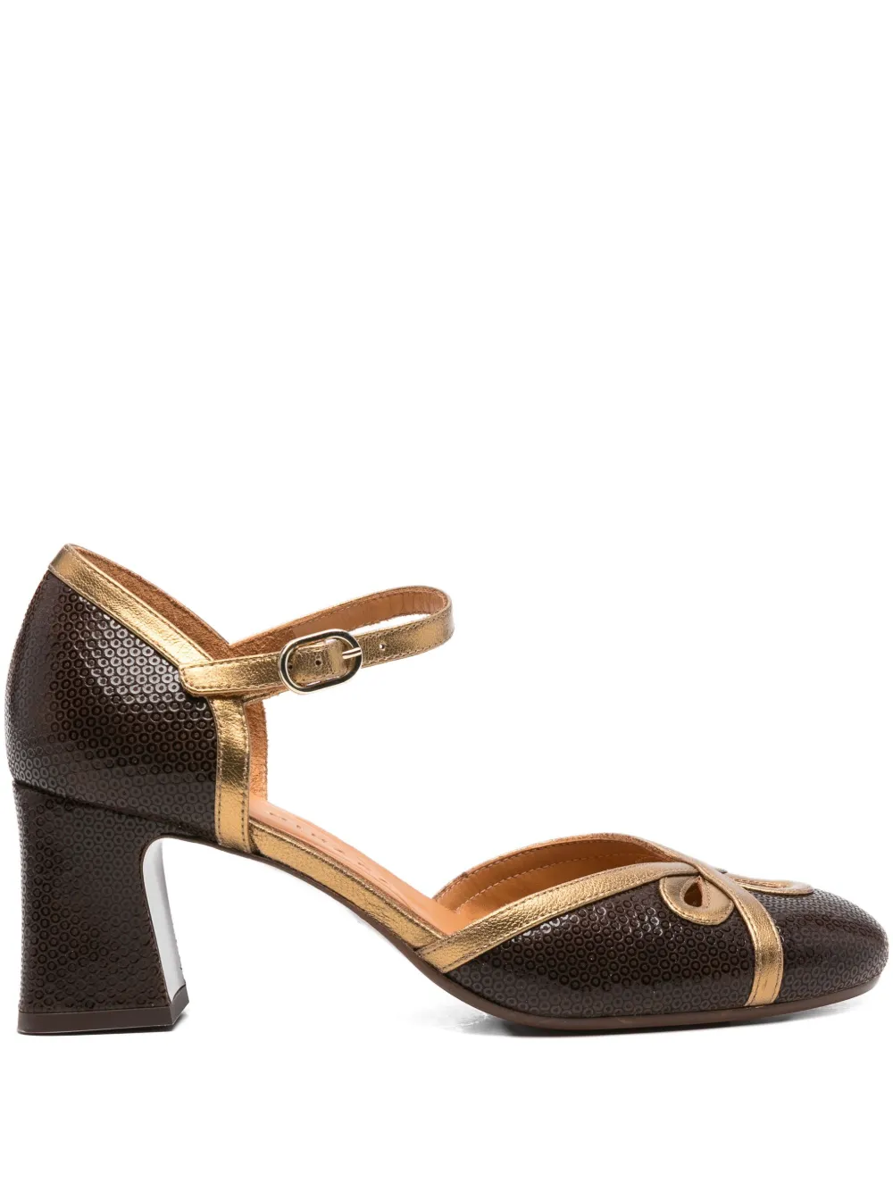 Chie Mihara 55mm block-heel buckled pumps Red