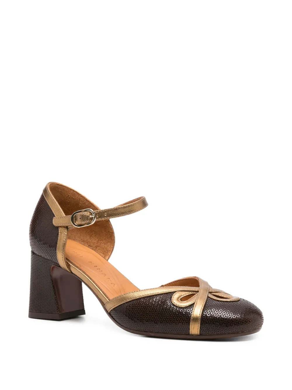 Chie Mihara 55mm block-heel buckled pumps Red