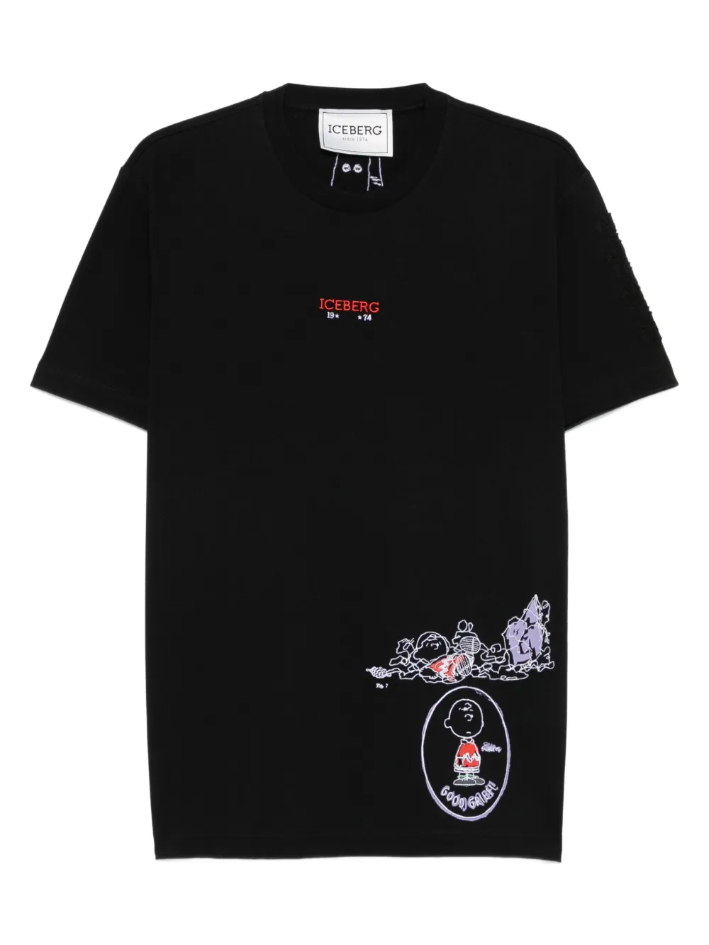 Iceberg x Peanuts crew-neck T-shirt Zwart
