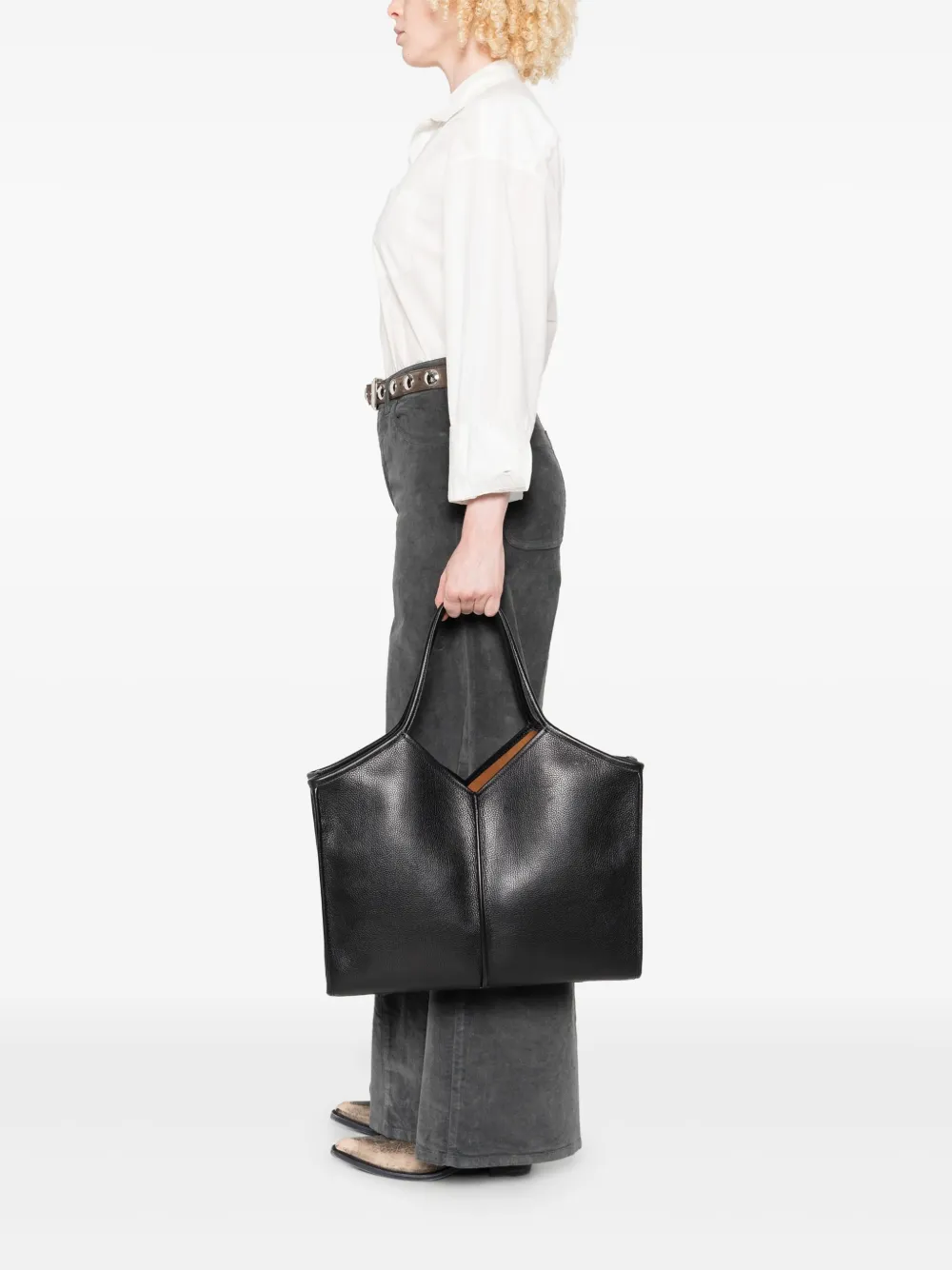 Hereu Calella  V-neck calfskin tote bag | Image 2