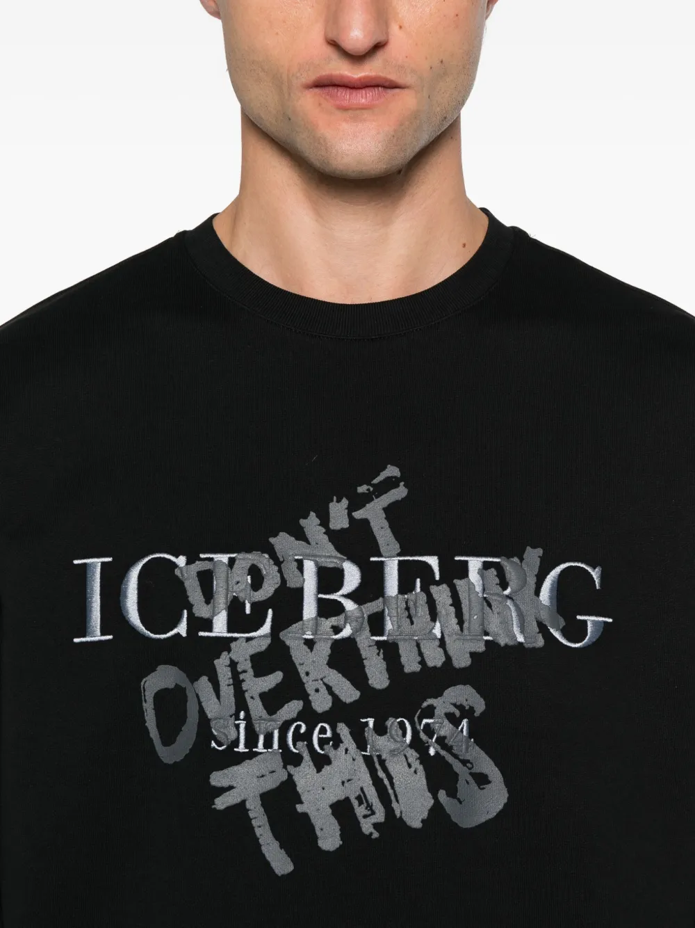 Iceberg logo-print cotton sweatshirt Zwart