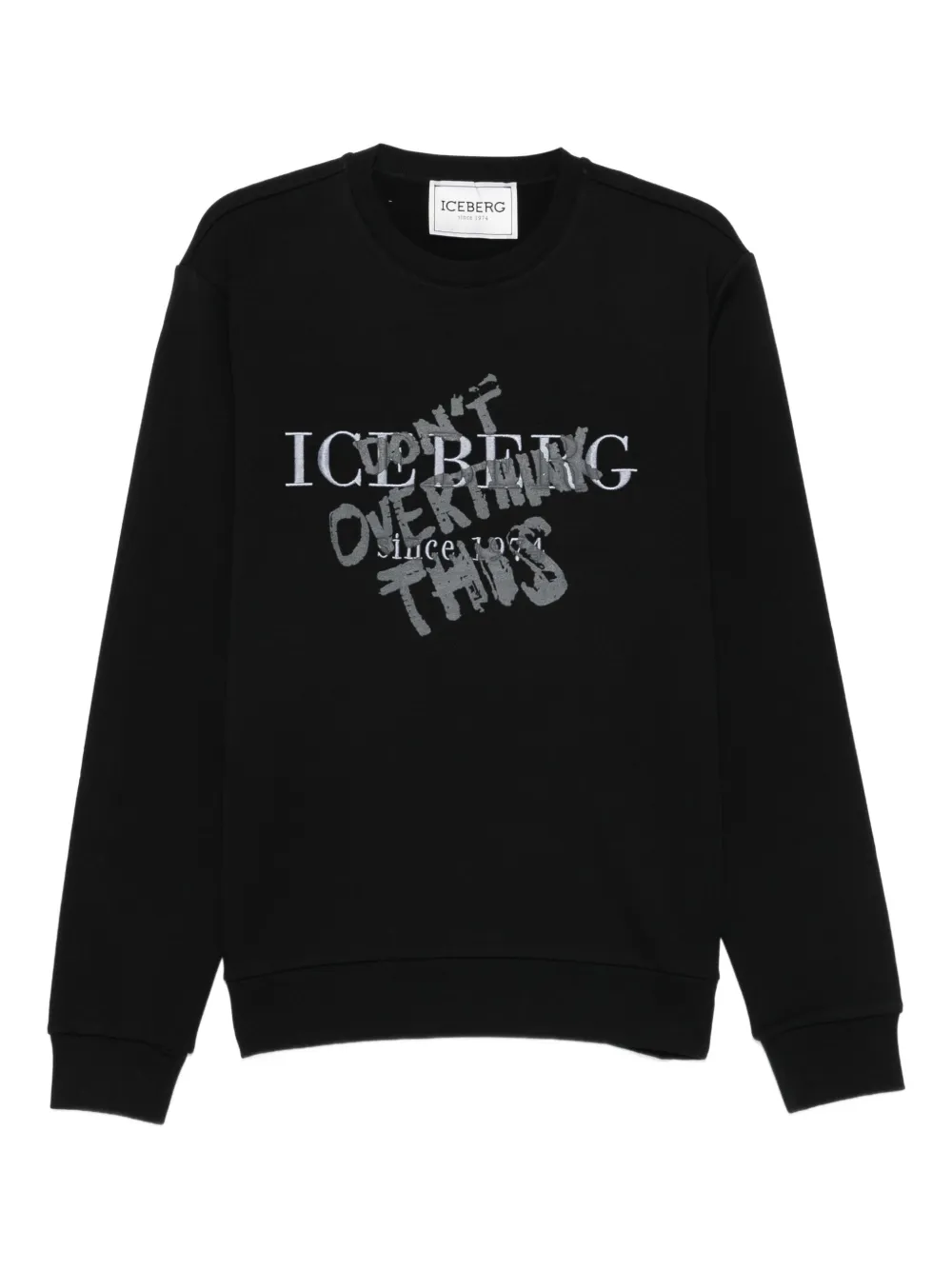 Iceberg logo-print cotton sweatshirt Zwart