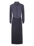 DRHOPE shirt-style wrap midi dress - Black