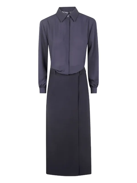 DRHOPE shirt-style wrap midi dress