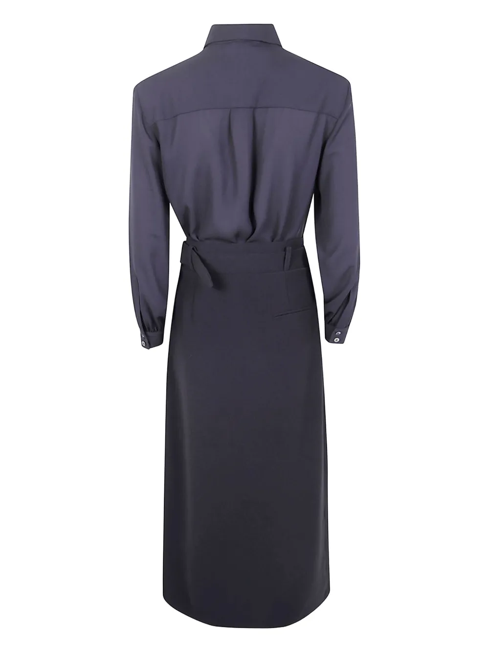 DRHOPE shirt-style wrap midi dress - Zwart