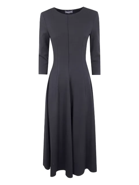 DRHOPE quarter-sleeve pleated midi dress