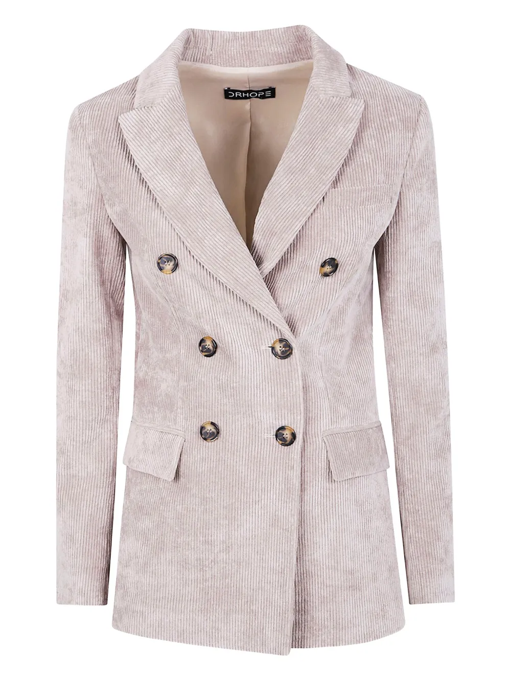 DRHOPE corduroy double-breasted blazer | Neutrals | Image 1