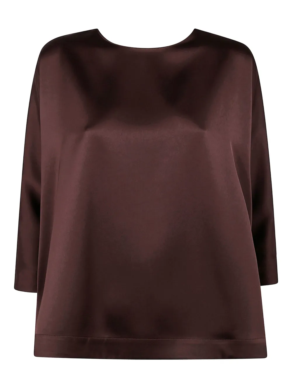 DRHOPE satin three-quarter sleeve shirt - Bruin