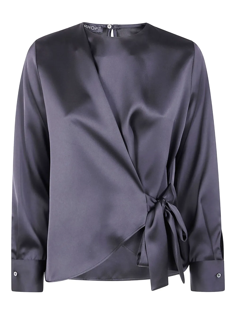 DRHOPE tie-front satin blouse | Black | Image 1