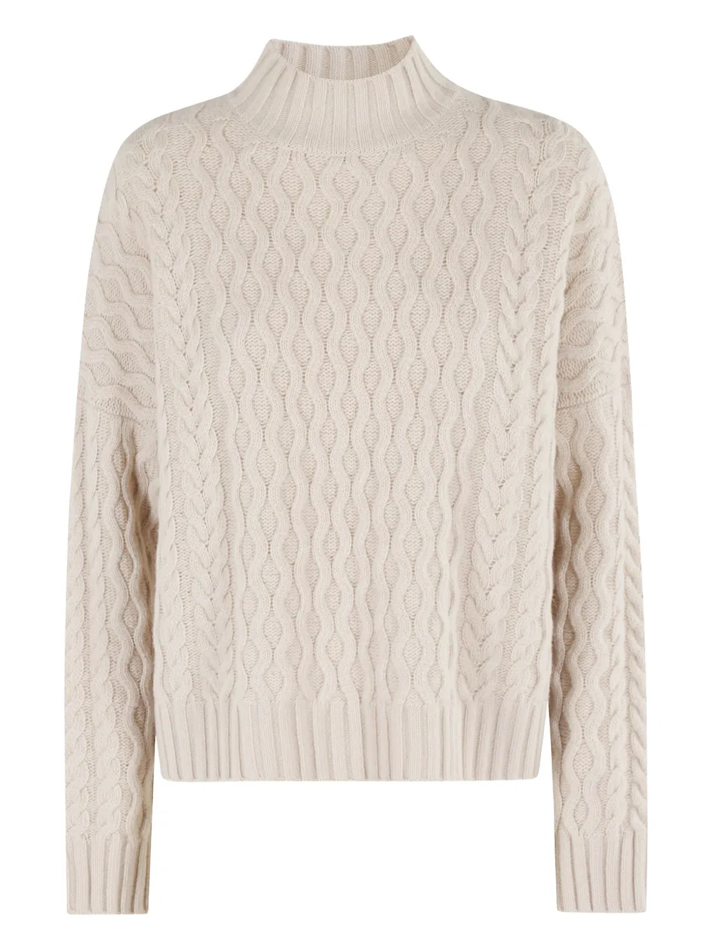 Weekend Max Mara Kabelgebreide trui met hoge hals Wit