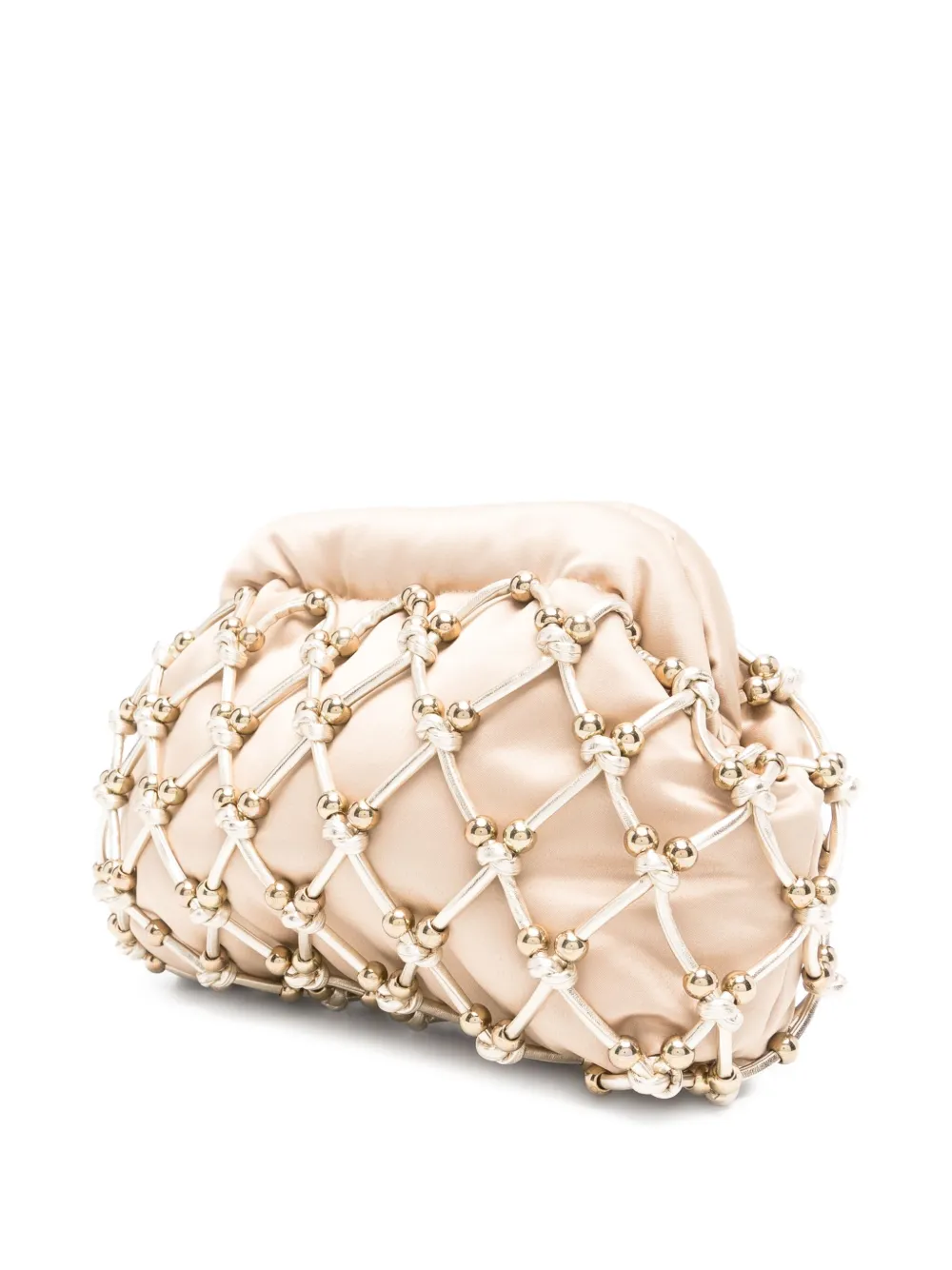  Rosantica Beaded Satin Clutch - Neutrals 