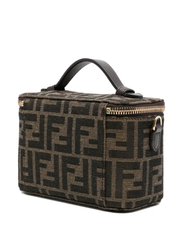 FENDI Vanity FF-pattern top-handle Mini Bag | Brown | FARFETCH