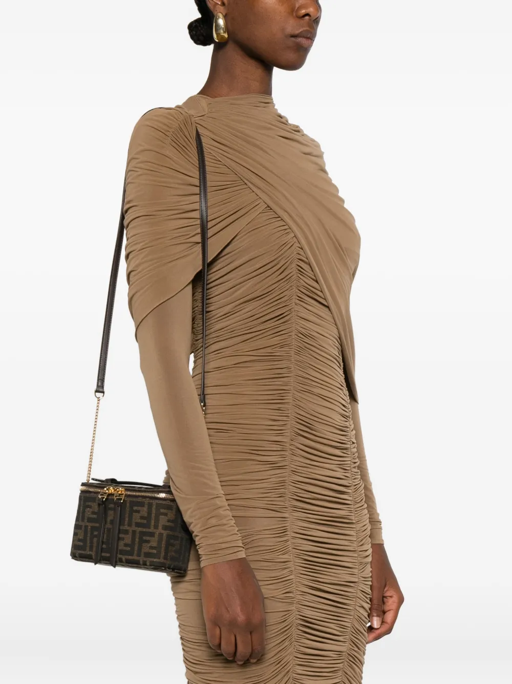 FENDI Vanity mini-tas met handgreep en FF-patroon Bruin