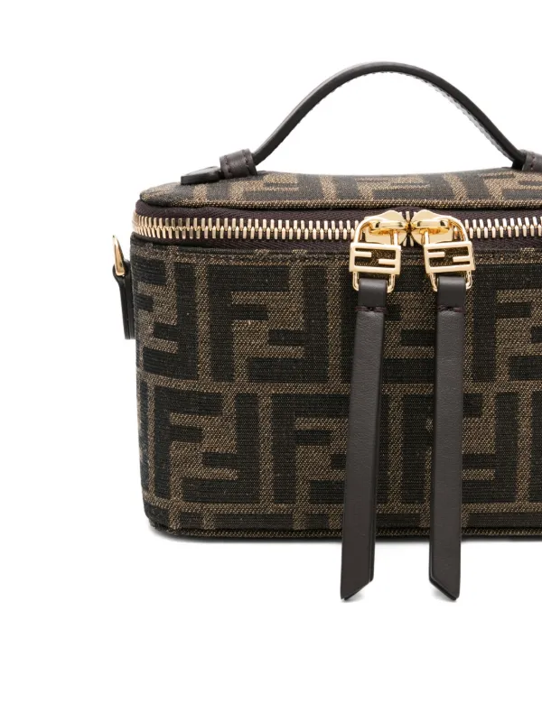FENDI Vanity FF-pattern top-handle Mini Bag | Brown | FARFETCH
