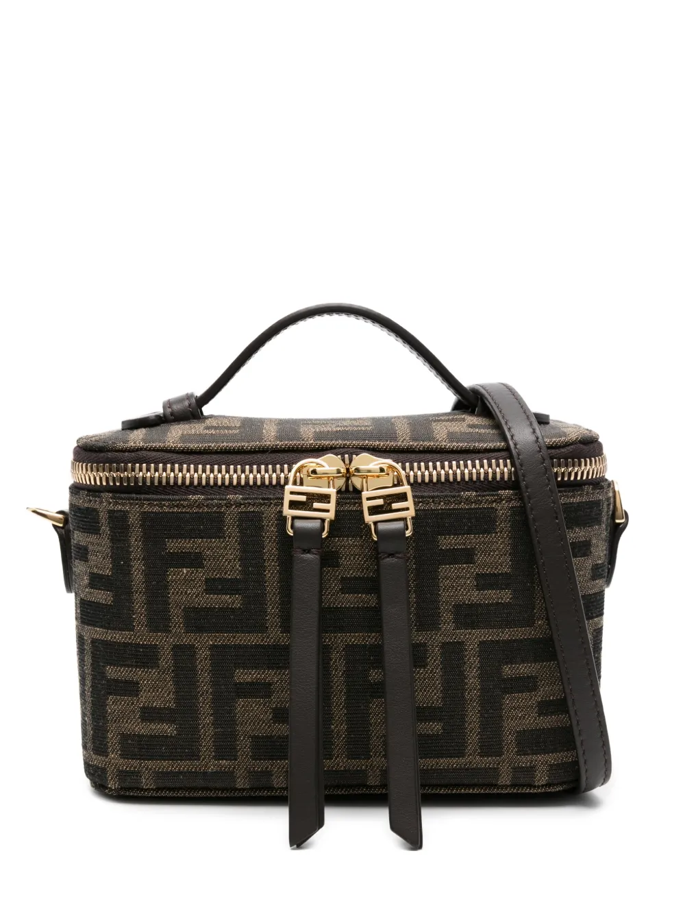 FENDI Vanity mini-tas met handgreep en FF-patroon Bruin