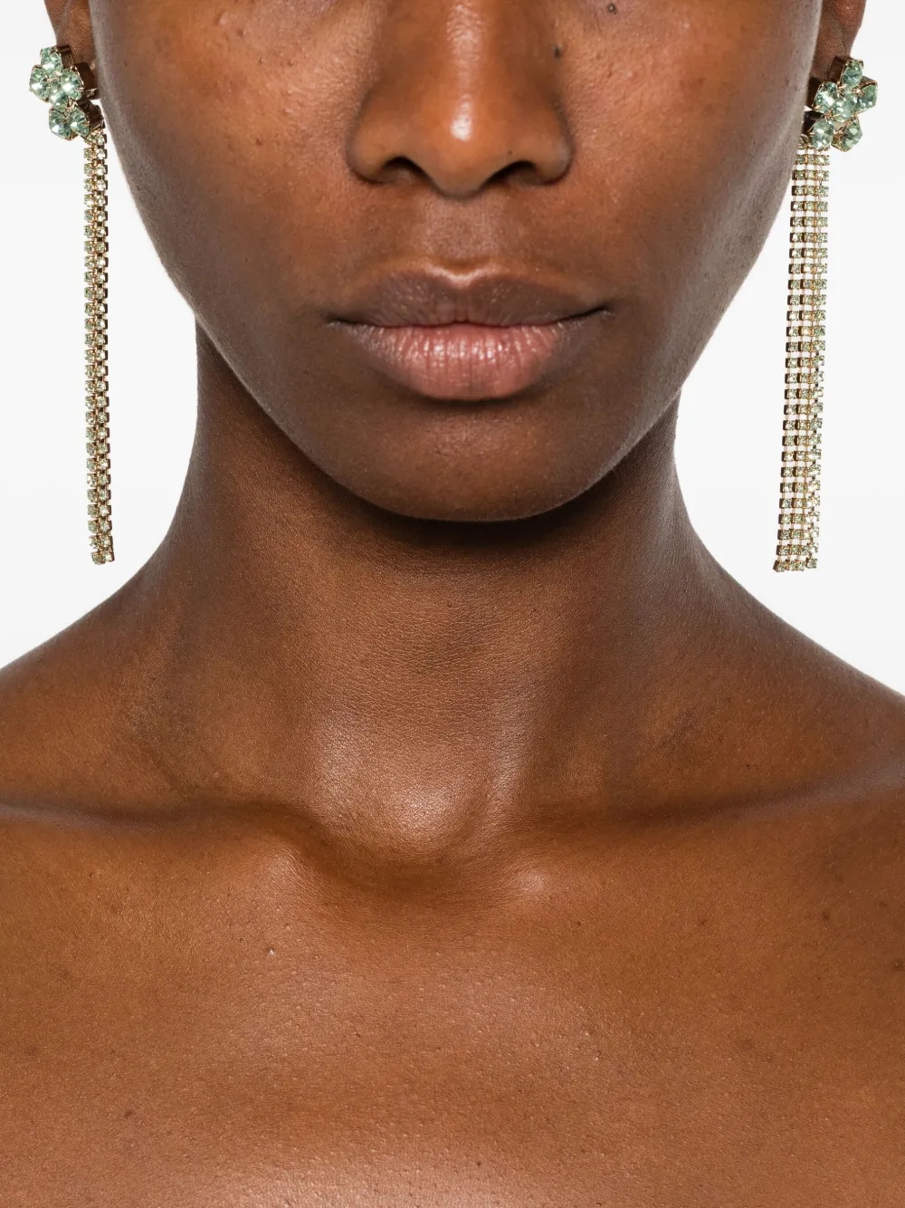 Rosantica flower-cluster chain earrings - Goud