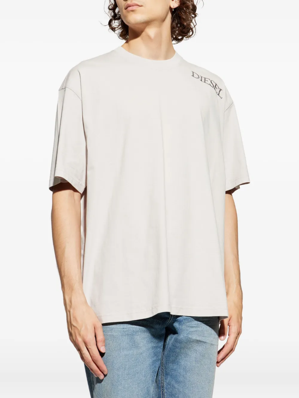 Diesel T-shirt met geborduurd logo Wit