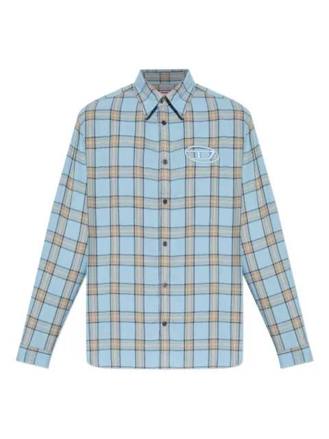 Diesel S-Simply-Ajfi embroidered checked shirt