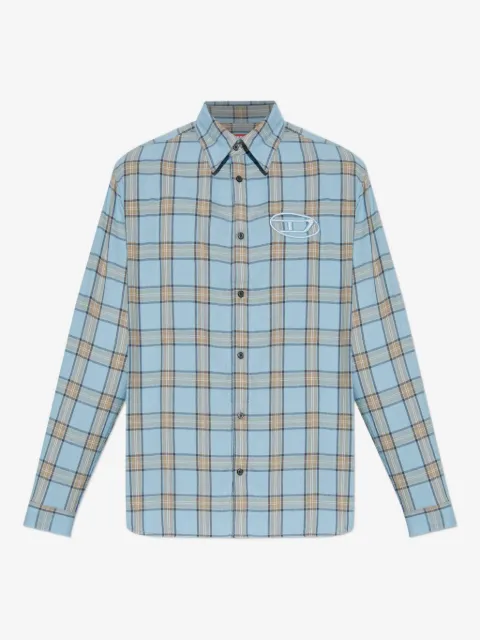 Diesel S-Simply-Ajfi embroidered checked shirt