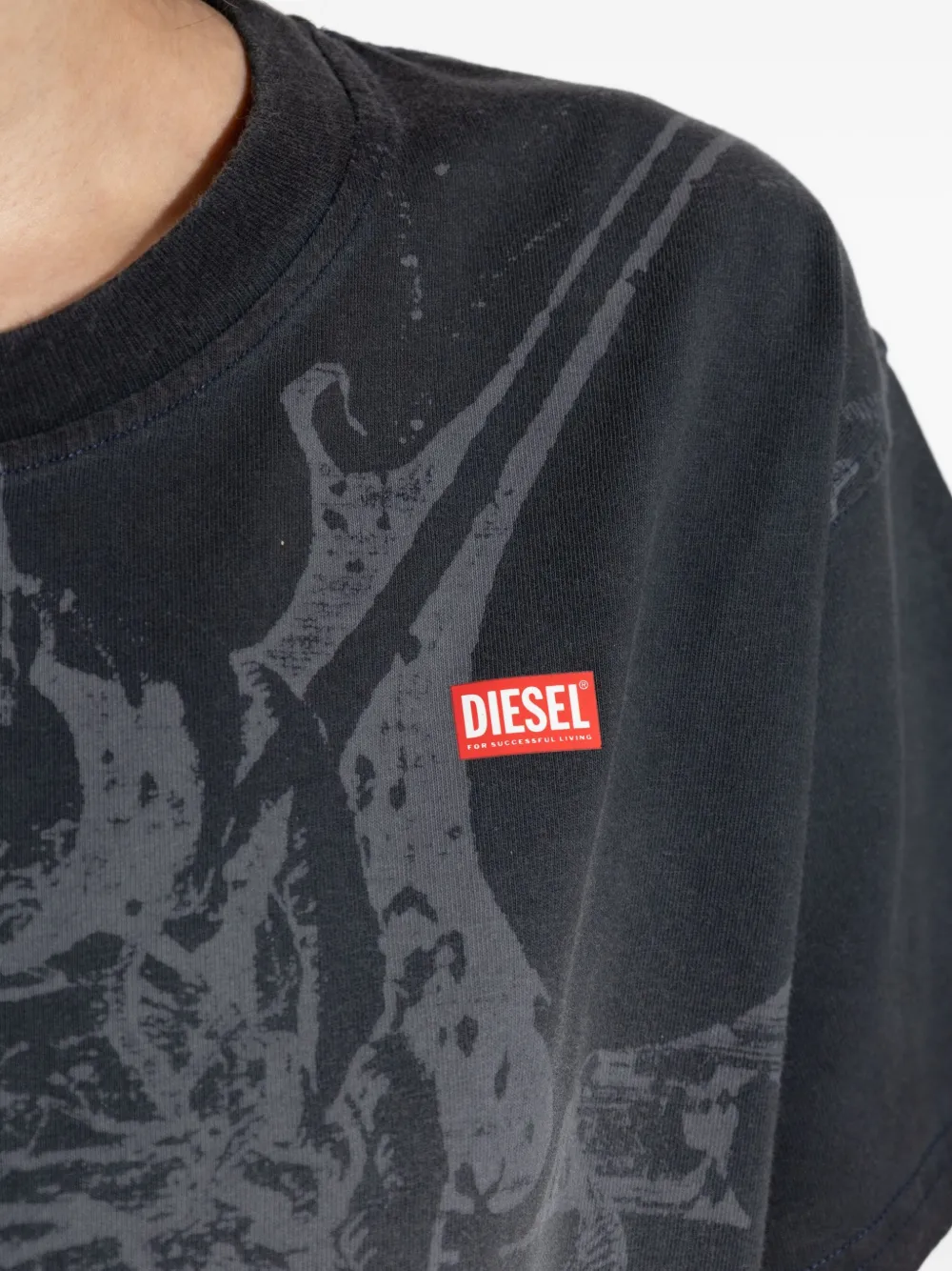 Diesel T-Marey-R2 T-shirt met grafische print Grijs