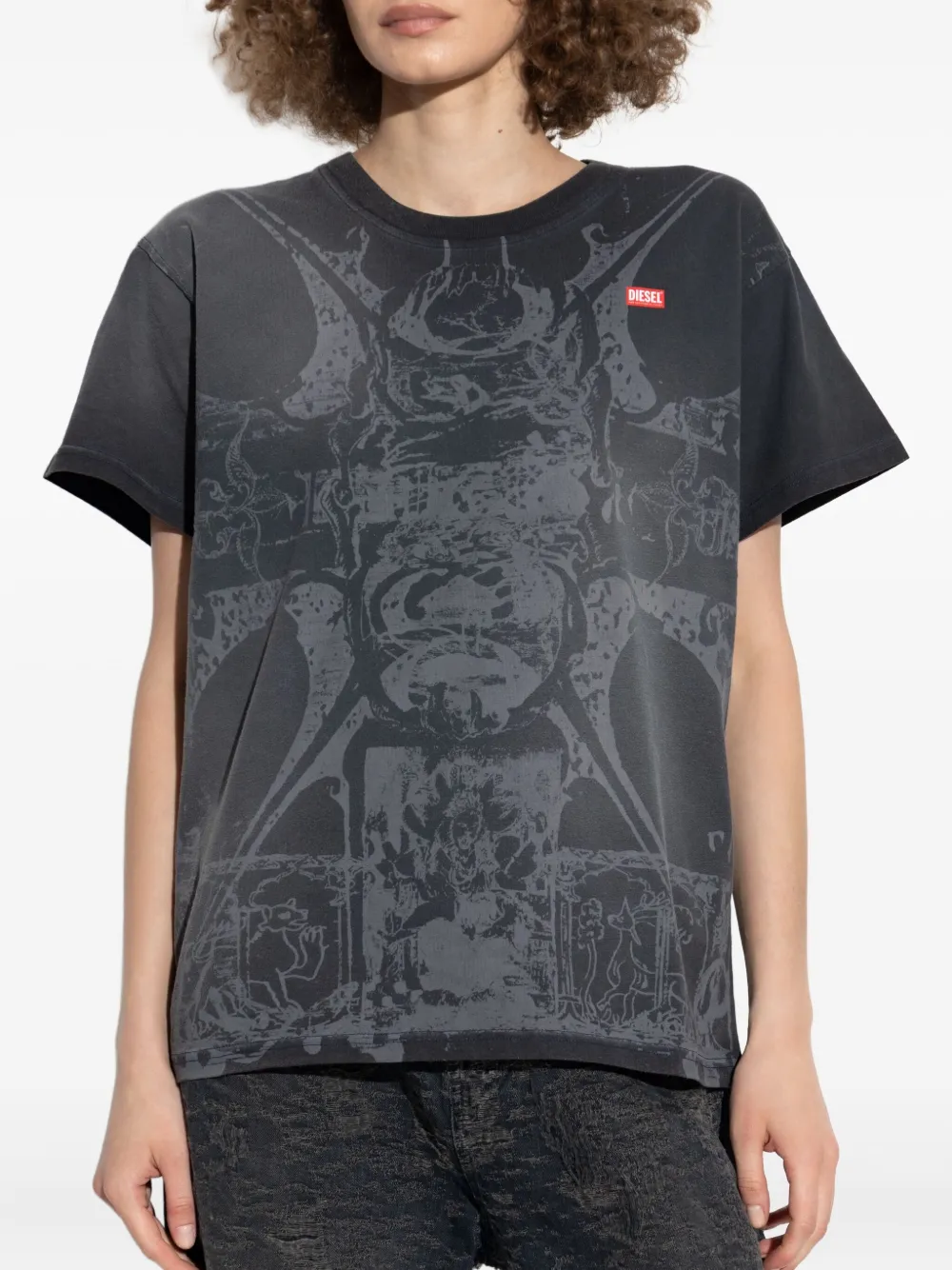 Diesel T-Marey-R2 T-shirt met grafische print Grijs