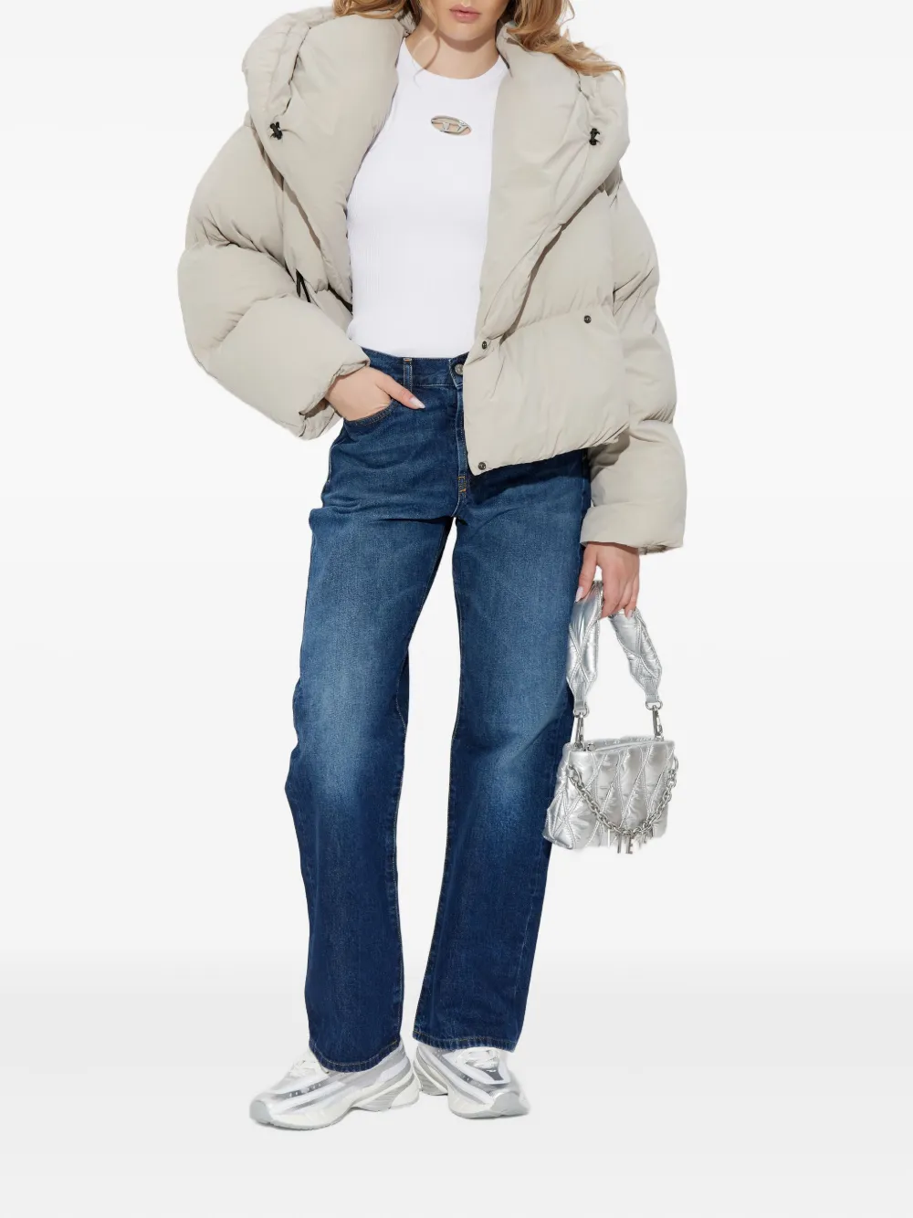 Diesel W-Iley-T1 wrap hooded puffer jacket | Down Jackets | Image 2