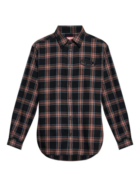Diesel embroidered plaid shirt
