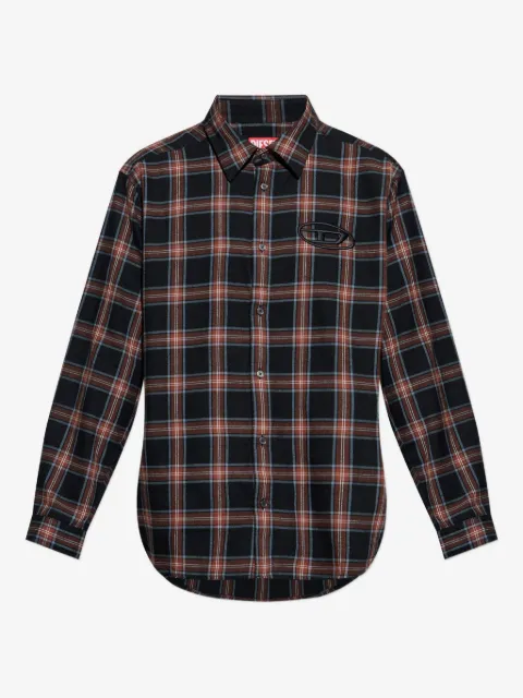 Diesel embroidered plaid shirt