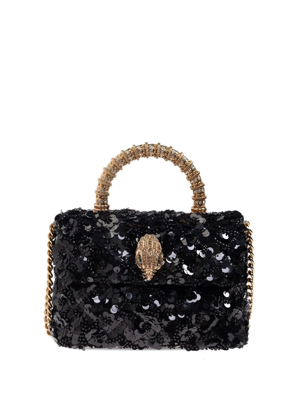 Kurt Geiger London Kensington kleine tas verfraaid met pailletten en handgreep Zwart