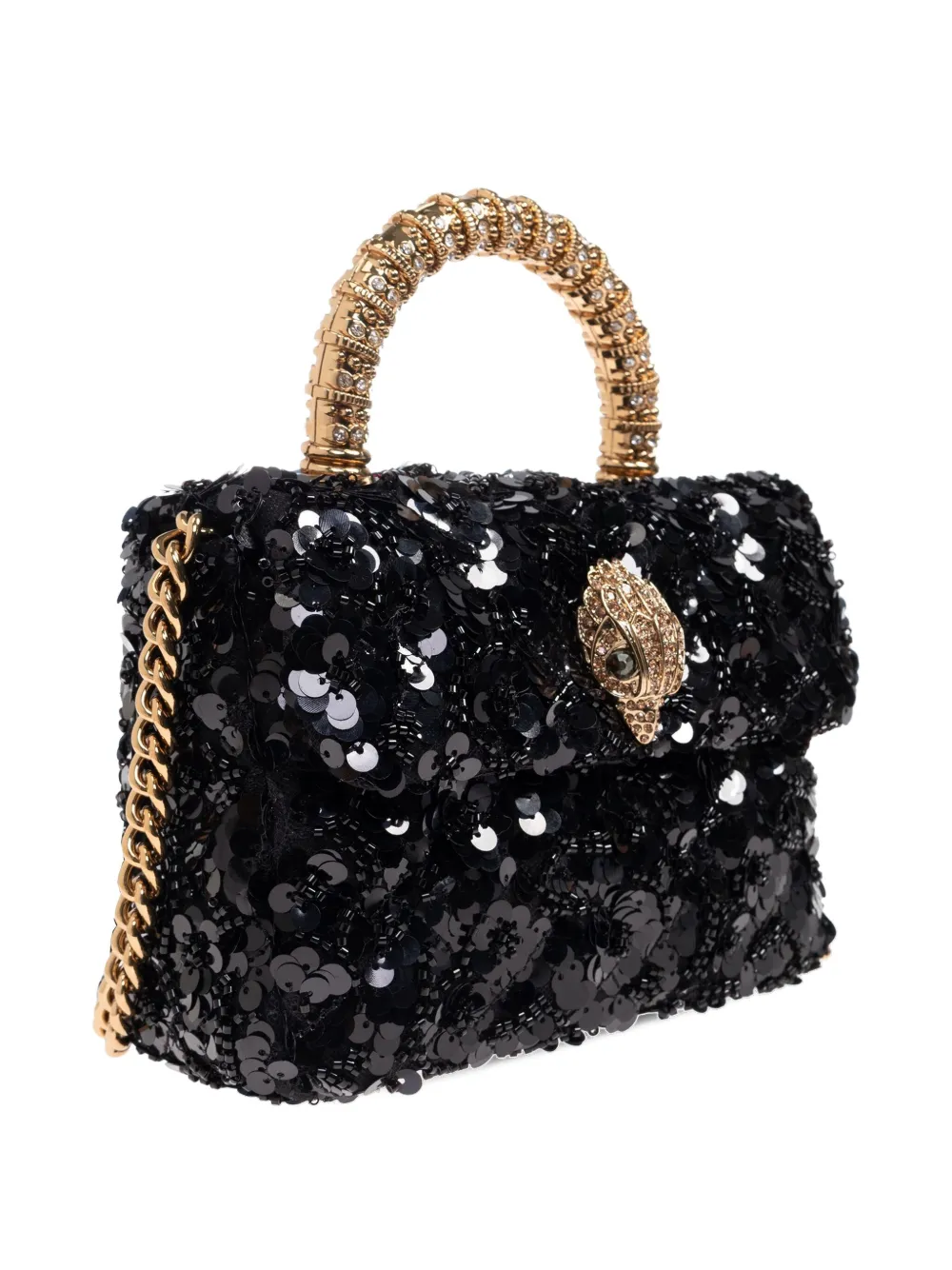 Kurt Geiger London Kensington kleine tas verfraaid met pailletten en handgreep Zwart