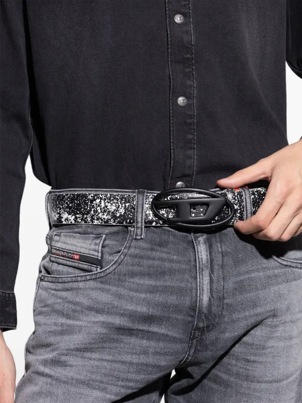 Diesel ロゴ レザーベルト | ブラック | FARFETCH JP