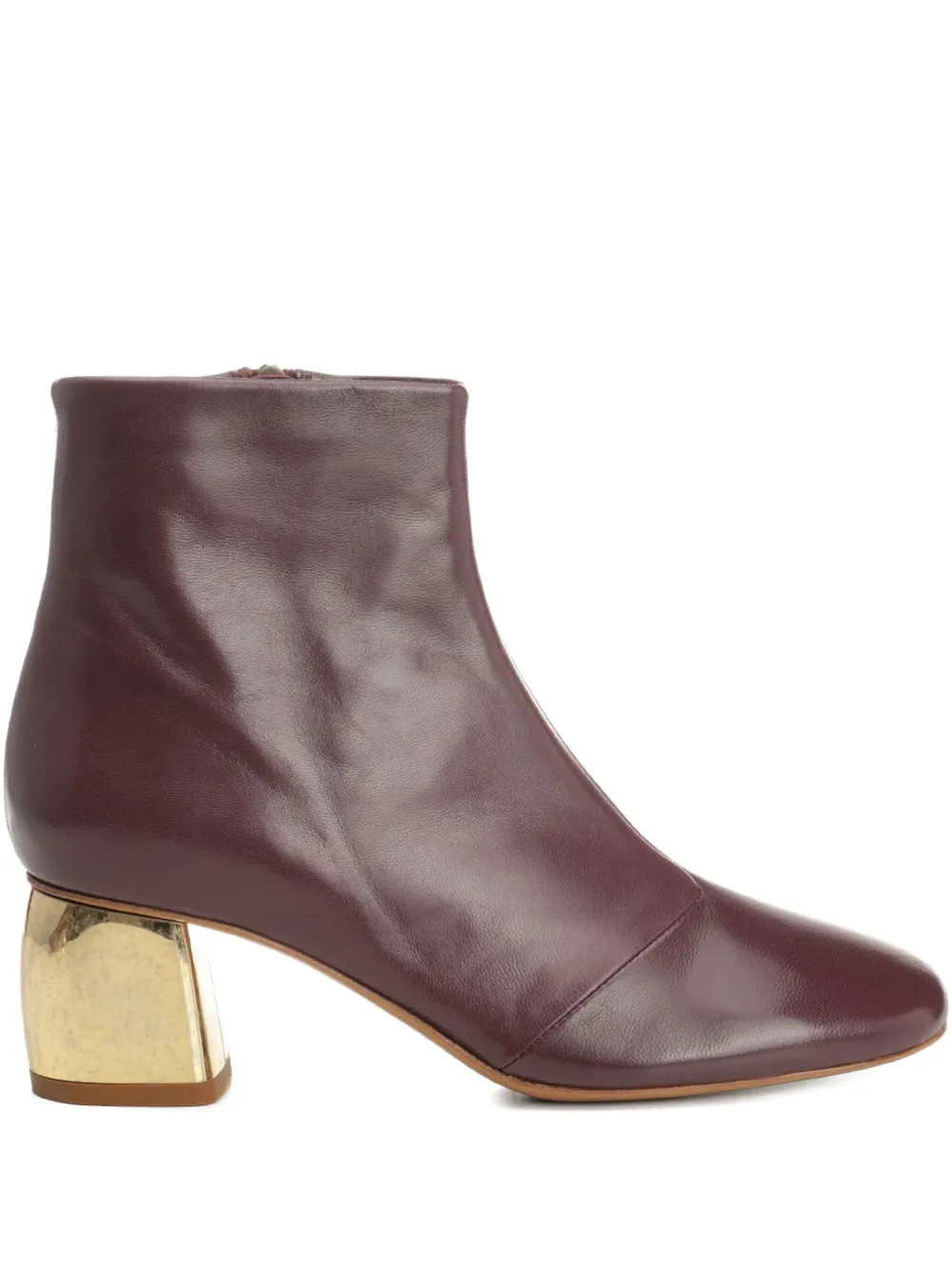 Forte metallic-heel leather boots Red