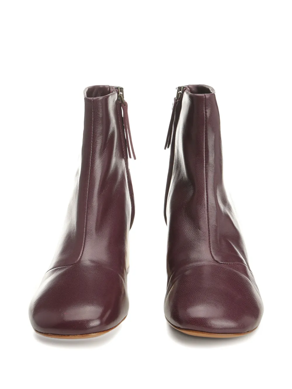 Forte metallic-heel leather boots Red